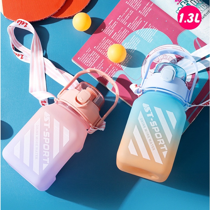 Bình Nước Giữ Nhiệt Nóng Lạnh BN/06 1.3 Lít Có Ống Hút Cho Bé Đi Học Dễ Thương Có Vạch Báo Giờ Uống Nước Tặng Sticker