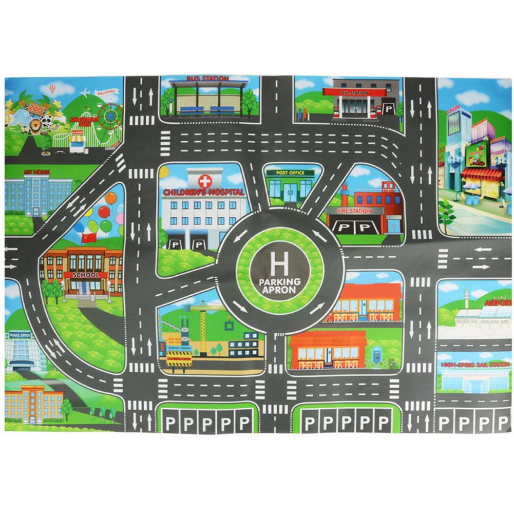 83x58cm City Parking Lot Roadmap Map Road Signs Model Car Climbing Mats Toy KidsDreamMall