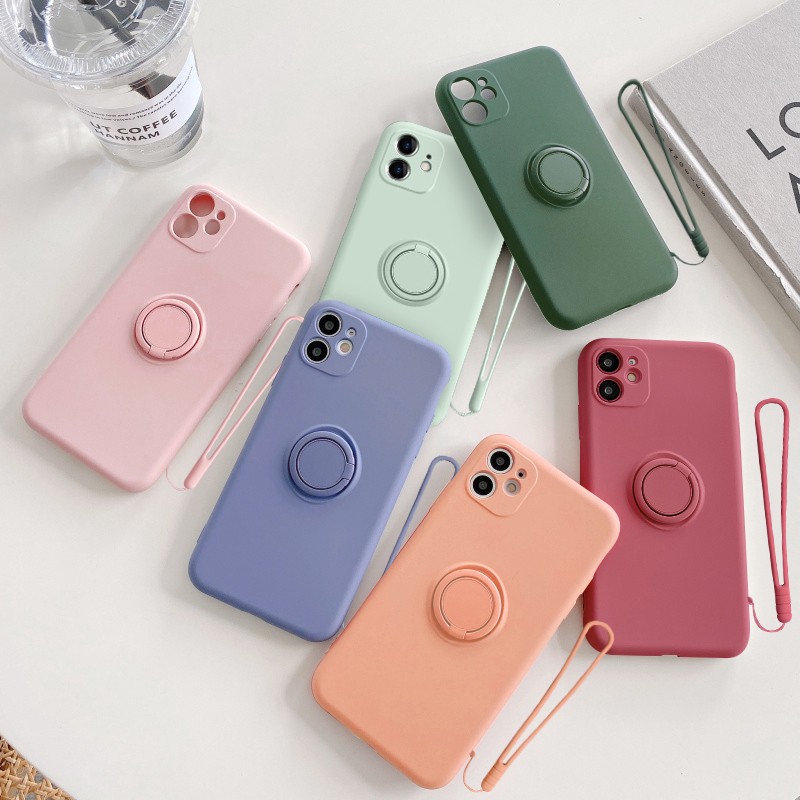 Ốp lưng iphone chống bẩn kèm ring và dây 6/6s/6plus/6splus/7/8/7plus/8plus/x/xs/xsmax/11/11promax