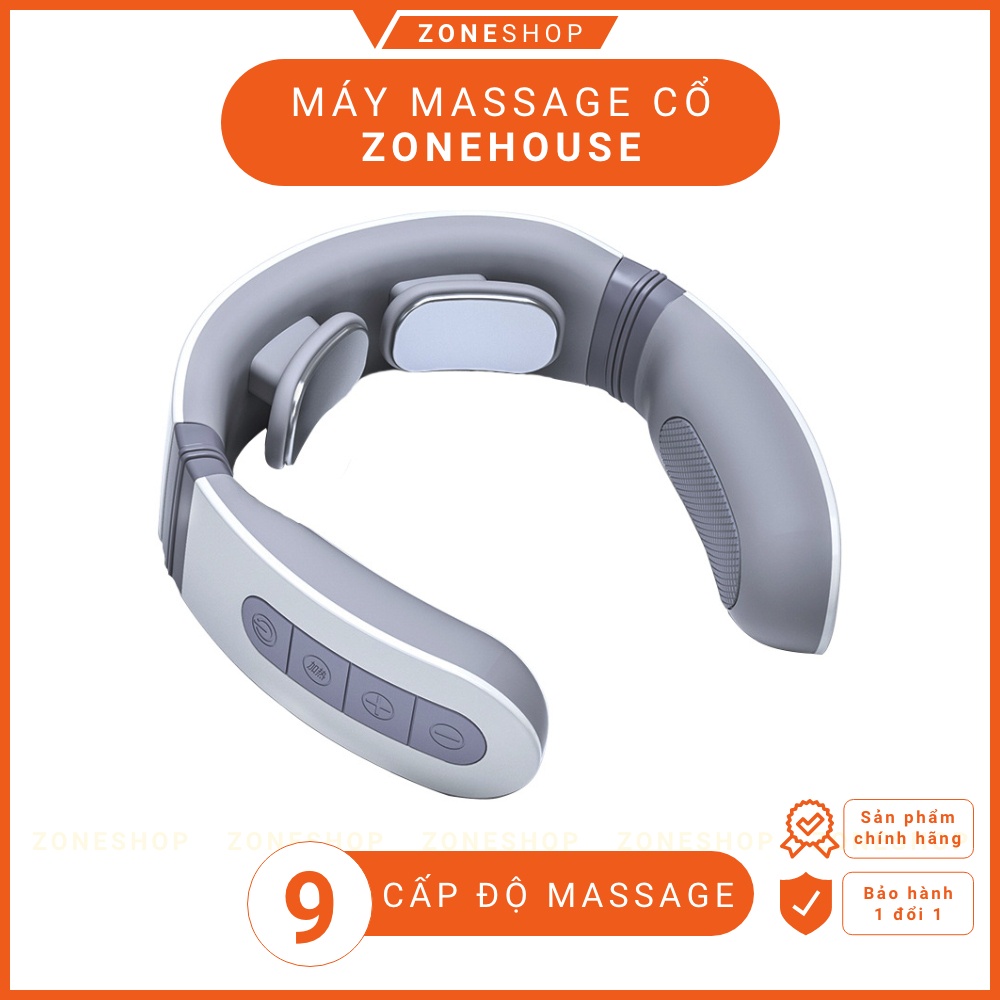 Máy massage cổ vai ZONEHOUSE, 2 đầu tiếp xúc công nghệ Nhật Bản, 9 chế độ massage, nhỏ gọn tiện lợi [ZONESHOP]