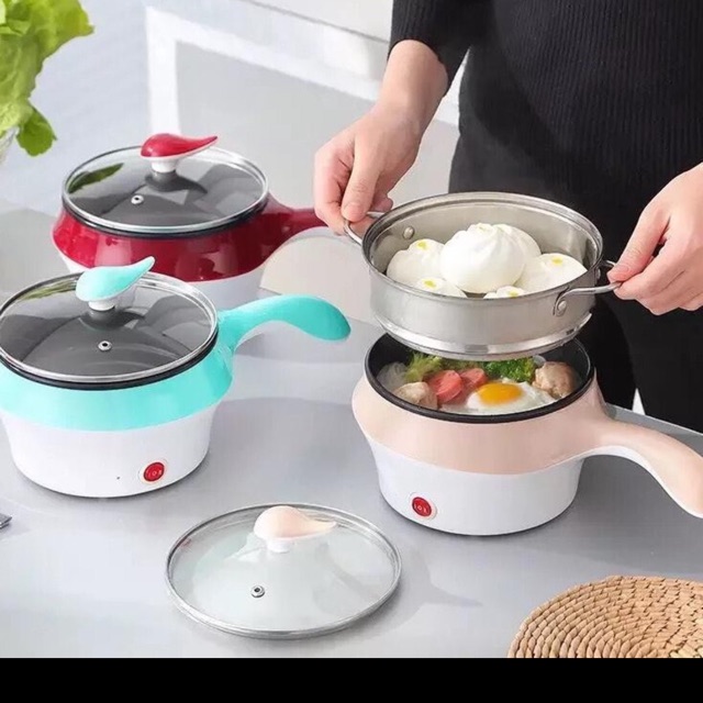 NỒI LẨU- CA NẤU MÌ 2 TẦNG MINI ĐA NĂNG, CHIÊN, HẤP, LẨU, RÁN SIÊU TIỆN LỢI