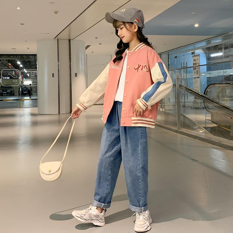 Áo khoác bóng chày dễ thương phong cách Phương Tây thời trang xuân thu cho bé gái