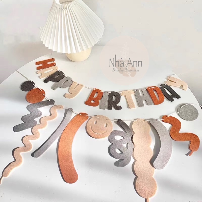 Set Cờ Trang Trí Sinh Nhật Phong Cách Hàn Quốc - Nhà Ann