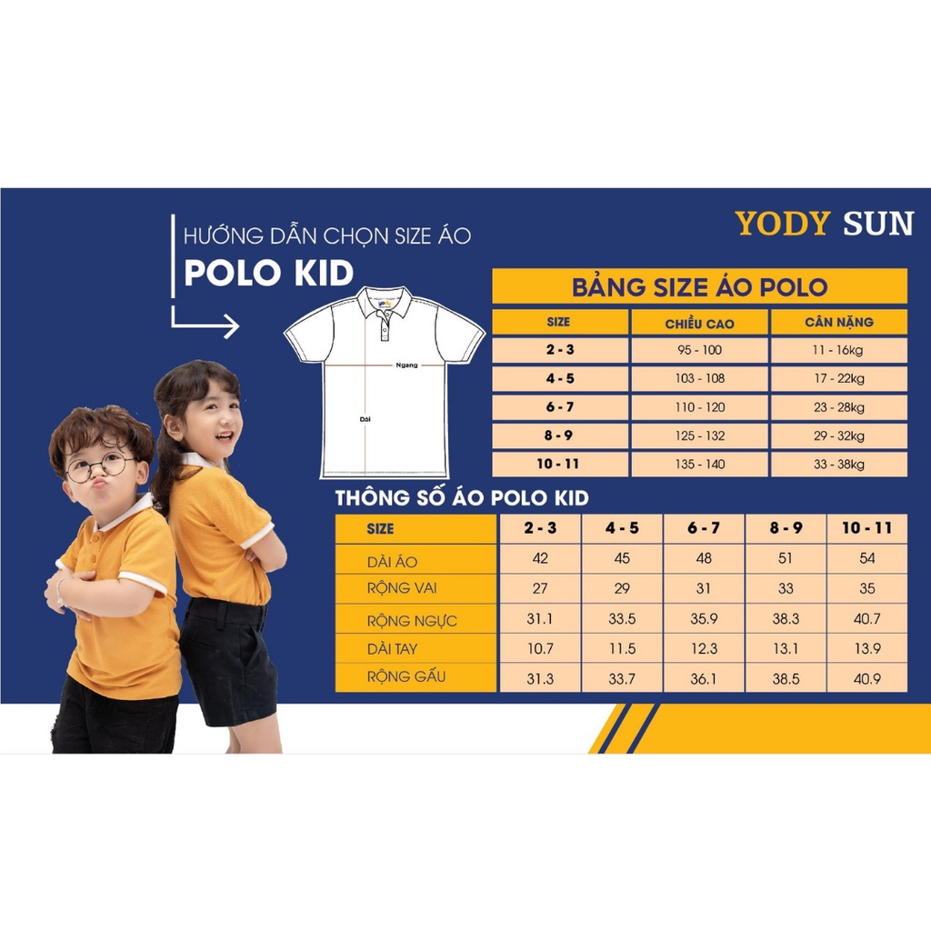 Áo thun trơn cho bé YODY phông cổ tròn tay ngắn, vải cotton thoáng mát, mềm mịn TSK5131