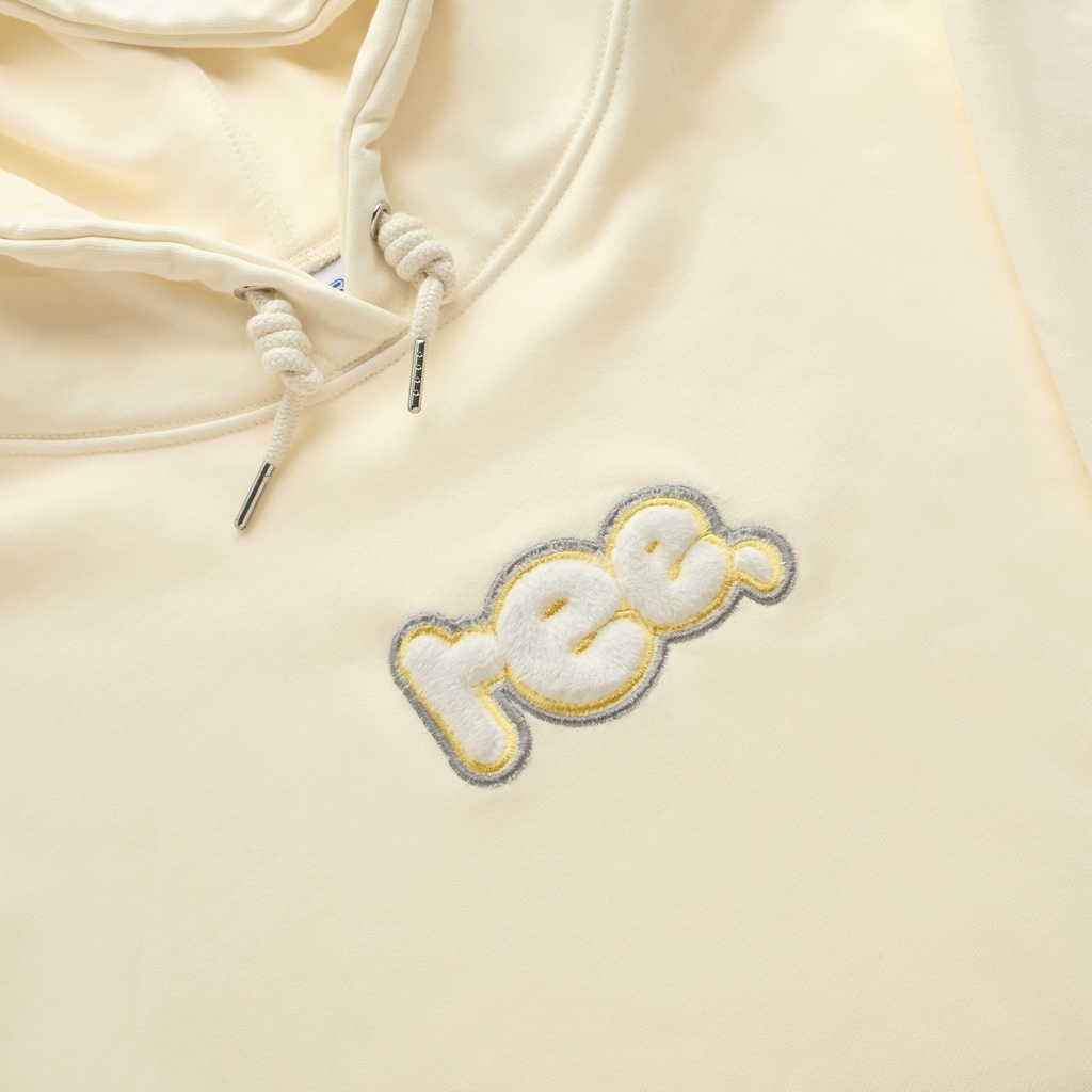 LOCAL BRAND REE - ÁO HOODIE VẨY SƠN THỦ CÔNG MÀU KEM - VẢI CHÂN CUA
