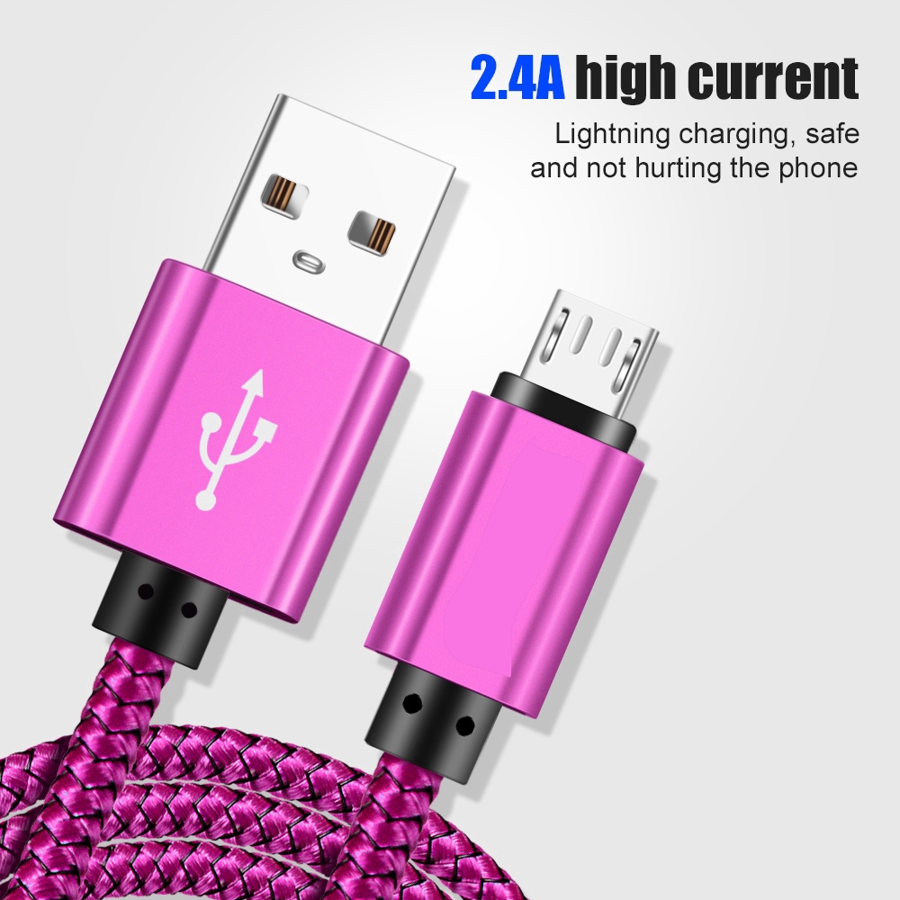 Cáp sạc truyền dữ liệu đầu Micro USB dây dù cho dòng Android Samsung Huawei