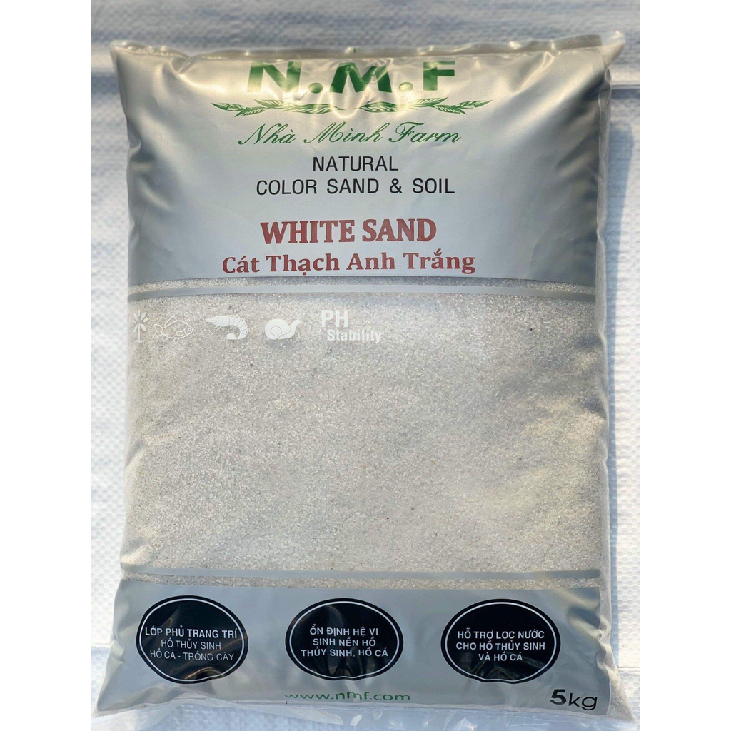 CÁT THẠCH ANH TRẮNG TRẢI NỀN NMF  BAO 5KG