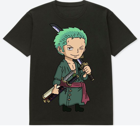 Áp phông onepiece nhân vật zoro chibi siêu ngầu kèm quà tặng
