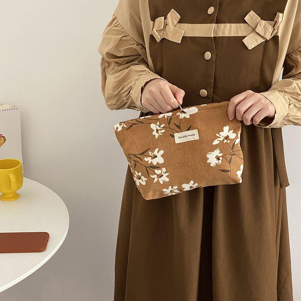 OCEANMAP Túi Đựng Mỹ Phẩm Sức Chứa Lớn In Họa Tiết Trái Tim Dễ Thương Tiện Dụng Cho Nữ