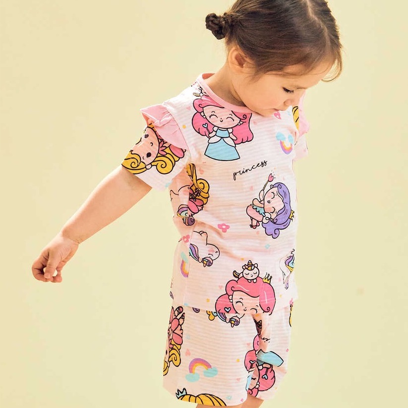 Bộ Ngắn Cao Cấp Cho Bé Nội Địa Hàn Quốc Của Hãng Ttasom, Chất Cotton Giấy Organic, Mẫu Nhiều Búp Bê