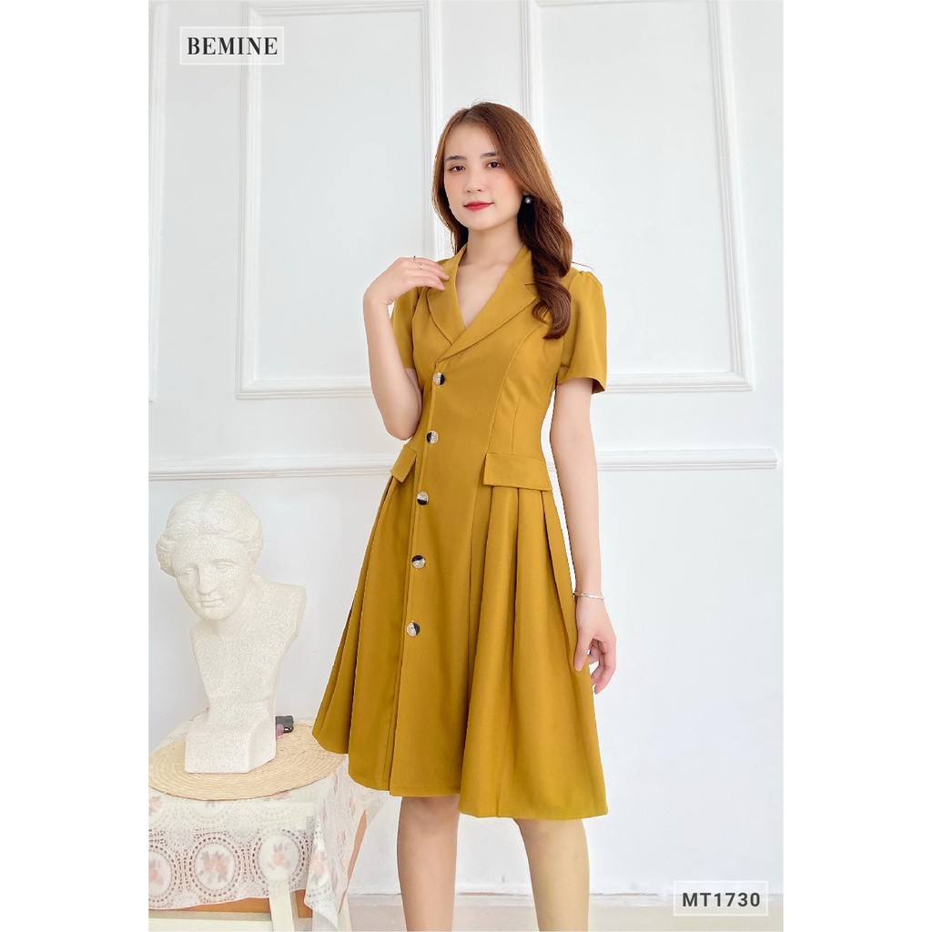 Đầm vest túi đắp giả xếp ly BEMINE MT1730VANG | BigBuy360 - bigbuy360.vn