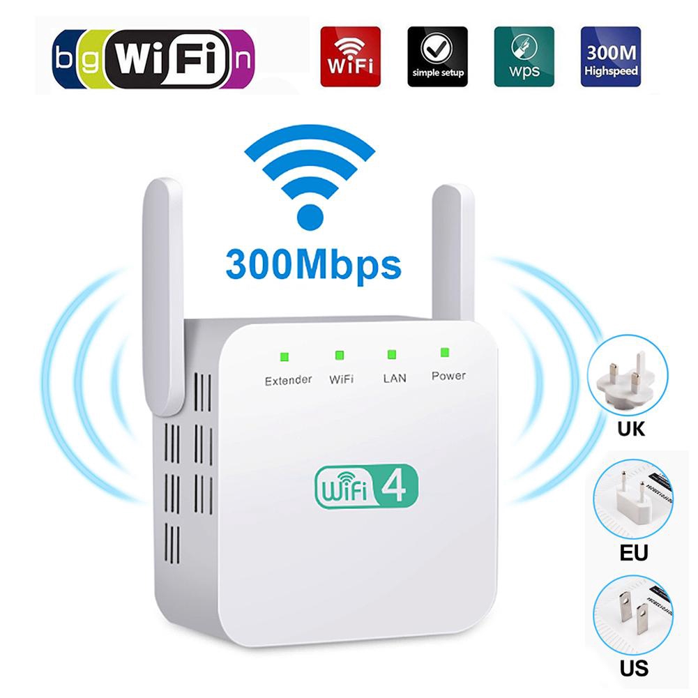 Không dây Wifi Repeater Wifi Phạm vi mở rộng Bộ khuếch đại tín hiệu Wifi 300Mbps Điểm truy cập lặp lại Wifi Booster