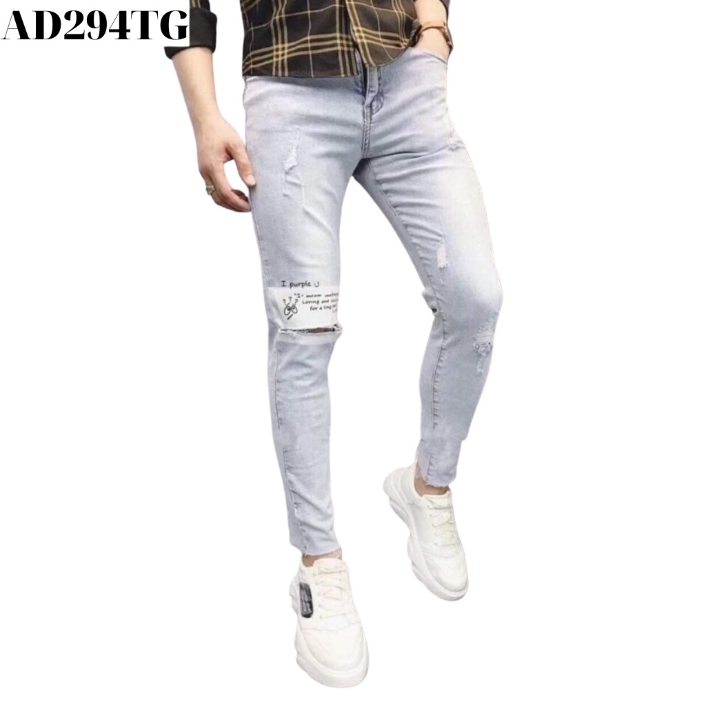 Quần jean nam tenji ad294tj quần bò nam xanh rách wash cao cấp trẻ trung phong cách tenji store 9
