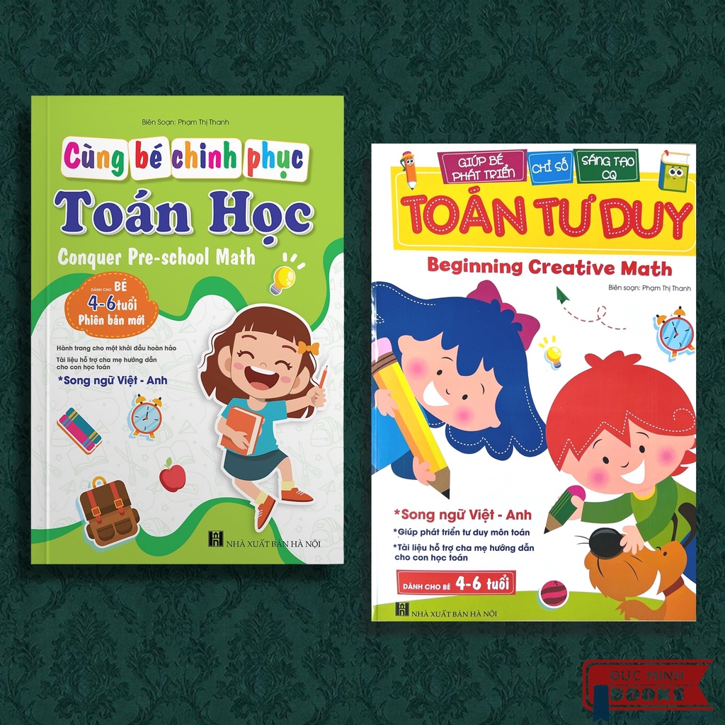 Sách Toán Tư Duy, Cùng Bé Chinh Phục Toán Học - Bộ 2 Cuốn Dành Cho Bé 4 - 6 Tuổi
