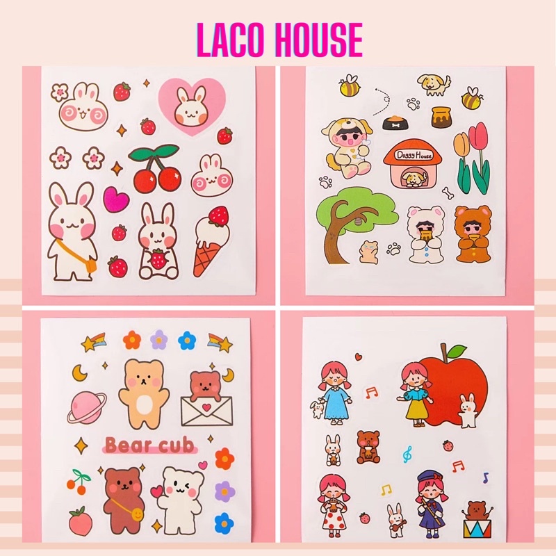 Set hình dán sticker trang trí chống nước siêu dính siêu bền J20