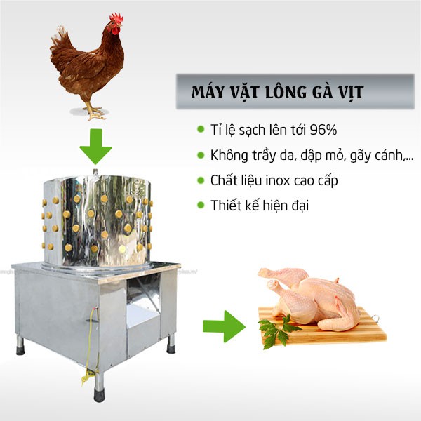 Máy Vặt Lông Gà Vịt 55cm Siêu Sạch