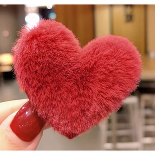 Kẹp tóc hình tim bằng nhung dễ thương
