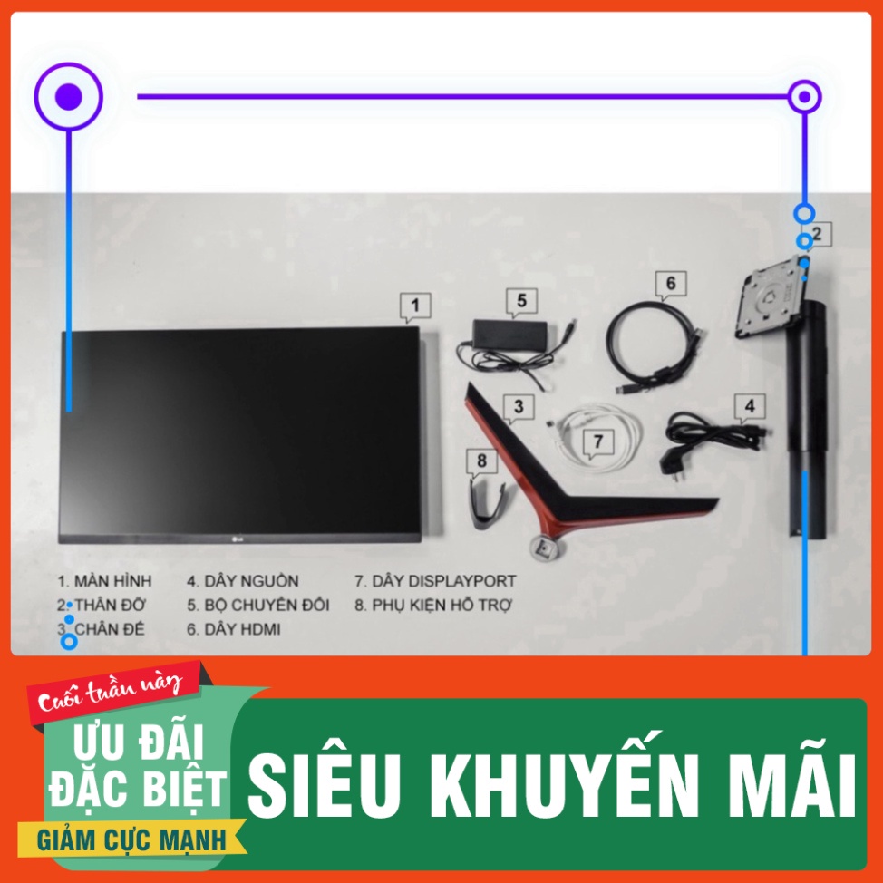 () Màn hình LG 27GL850 UltraGear™ 27" Nano IPS 2K 144Hz 1ms HDR G-Sync New 100% - Miễn phí lắp đặt