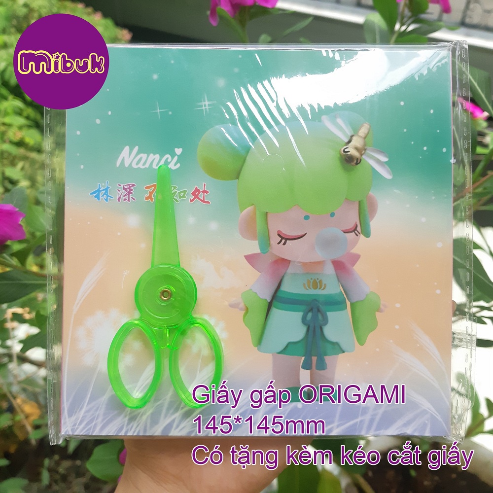Giấy gấp Origami nhiều kích thước 9.7x9.7 12x12 14.5x14.5 cm