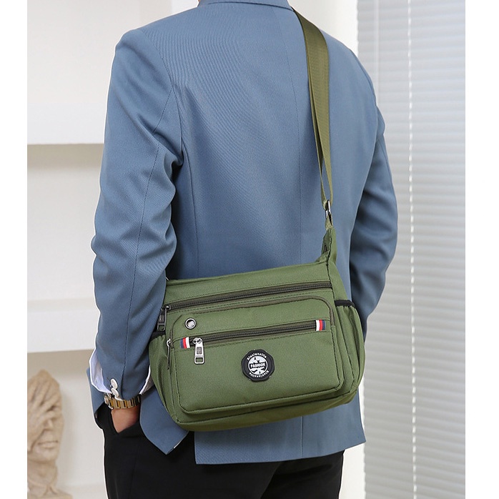 Túi Đeo Chéo Nhiều Túi Chất Liệu Vải Bố kj123