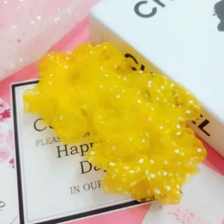 Cột tóc vải Voal Scrunchies chấm bi trắng