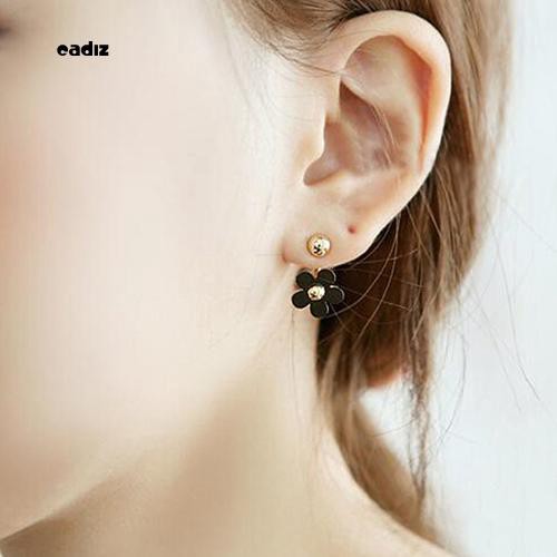 Hoa tai xi vàng hình hoa 2 mặt thiết kế hợp thời trang