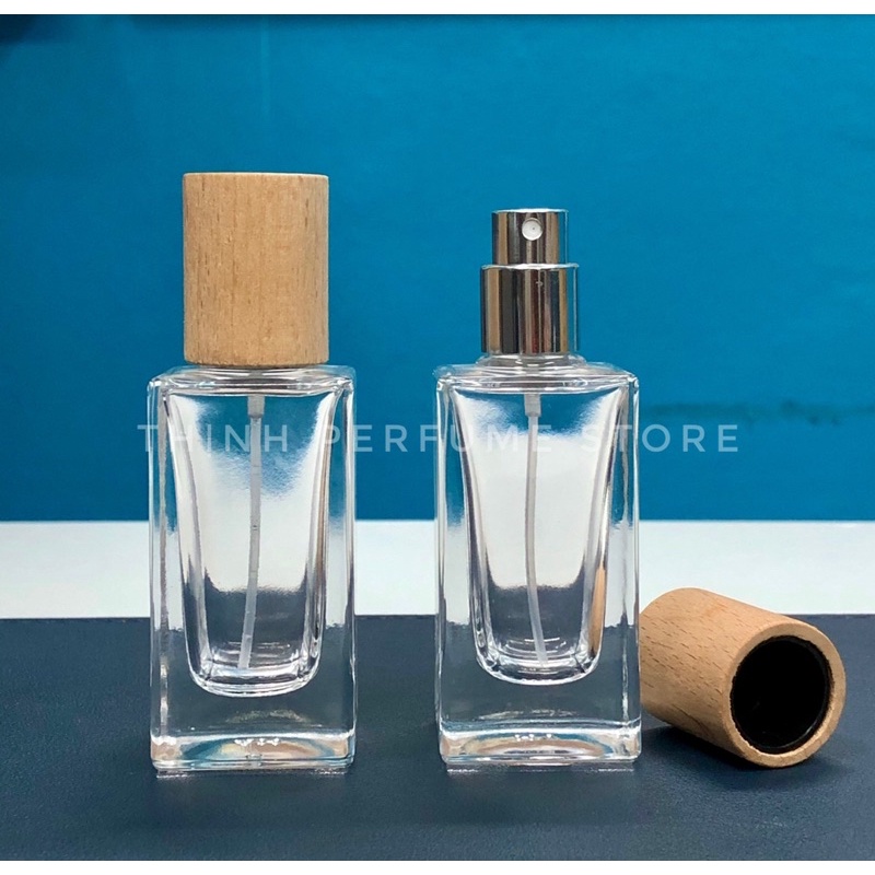 Lọ chiết nước hoa 30ml nắp gỗ sang trọng