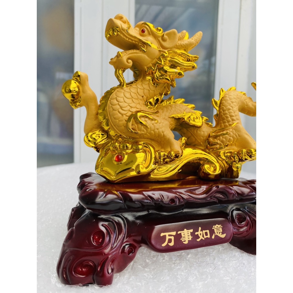 Tượng rồng vàng phong thủy (màu vàng)