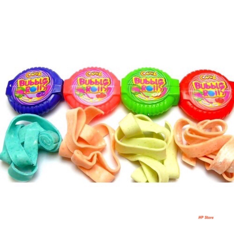 Kẹo Hubba Bubba Vị Nho, Dâu, Cam, Ổi, Dưa Hấu Bubble Rolls Gum Cao Su Cuộn Chính Hãng