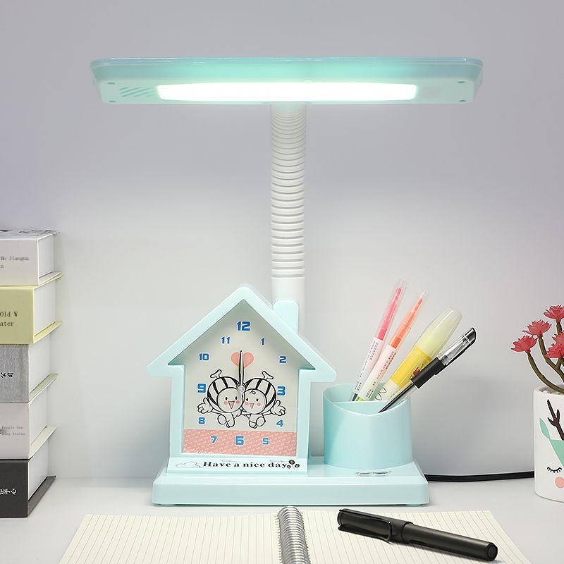 Đèn led Để Bàn Học Tập Kiểu Hoạt Hình Dễ Thương Cho Trẻ Em - 1Me Åååååååååè Quảngjcô Có Đồng Hồ Báo Thức 1⁄2å ° Vi Sợi / *
