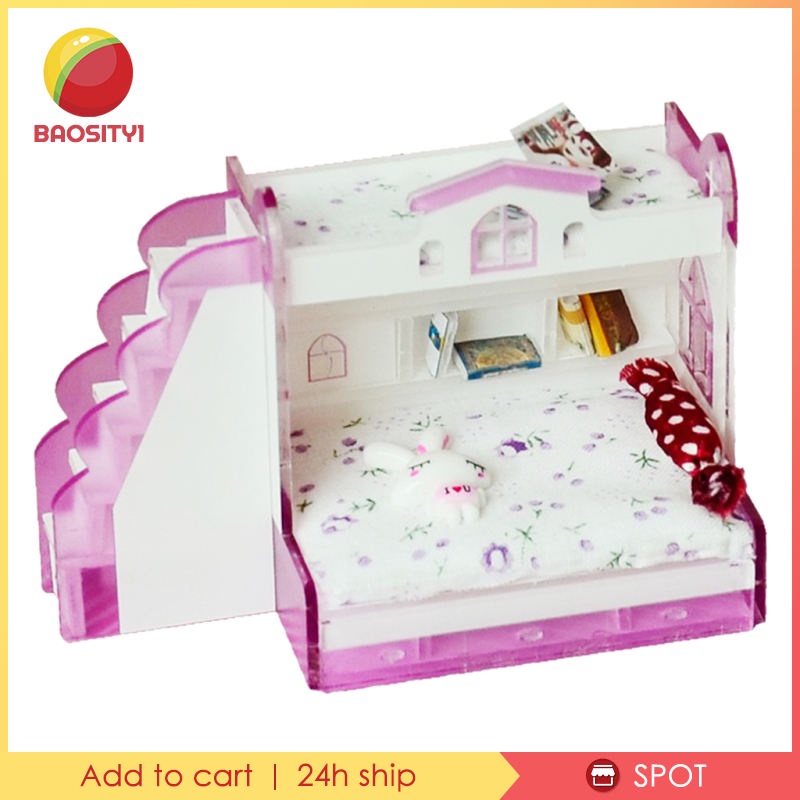 [Baosity1] Bộ Giường Tầng Tầng Tầng Ngủ Cho Búp Bê Tỉ Lệ 1 / 12
