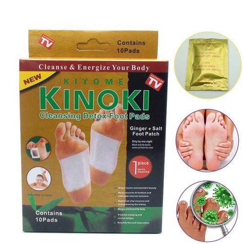 Bộ 10 miếng dán thải độc chân Kinoki Nhật Bản hàng loại 1( 10 Miếng/1 Hộp)