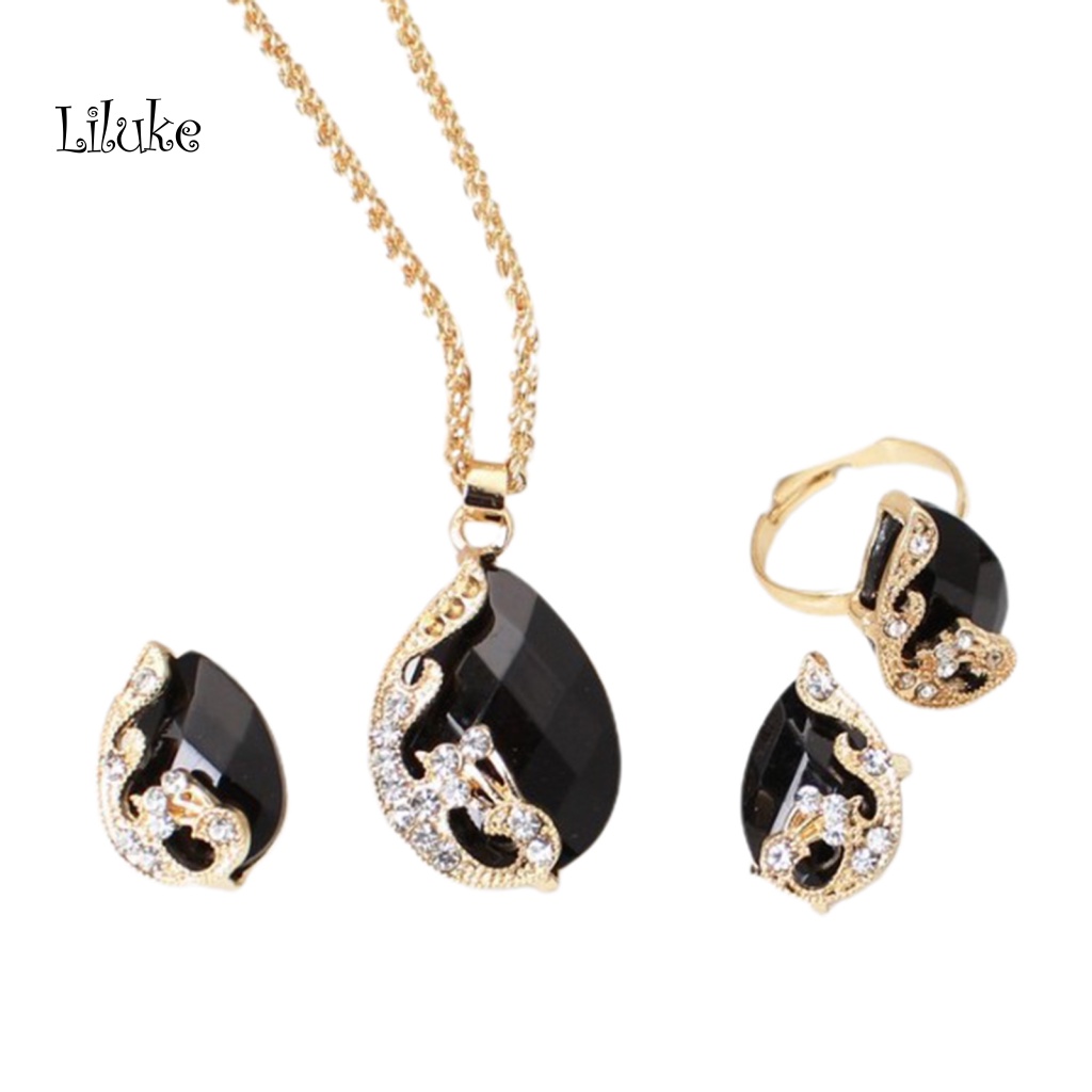 1 Set Vòng cổ Nhẫn Và Bông Tai Thời Trang Sang Trọng