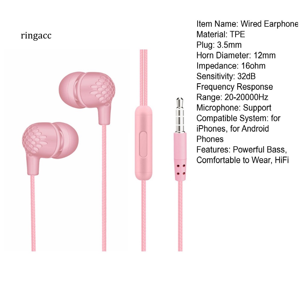 Tai Nghe Nhét Tai RGA 3.5mm Hiệu Ứng Âm Thanh Vòm 3D