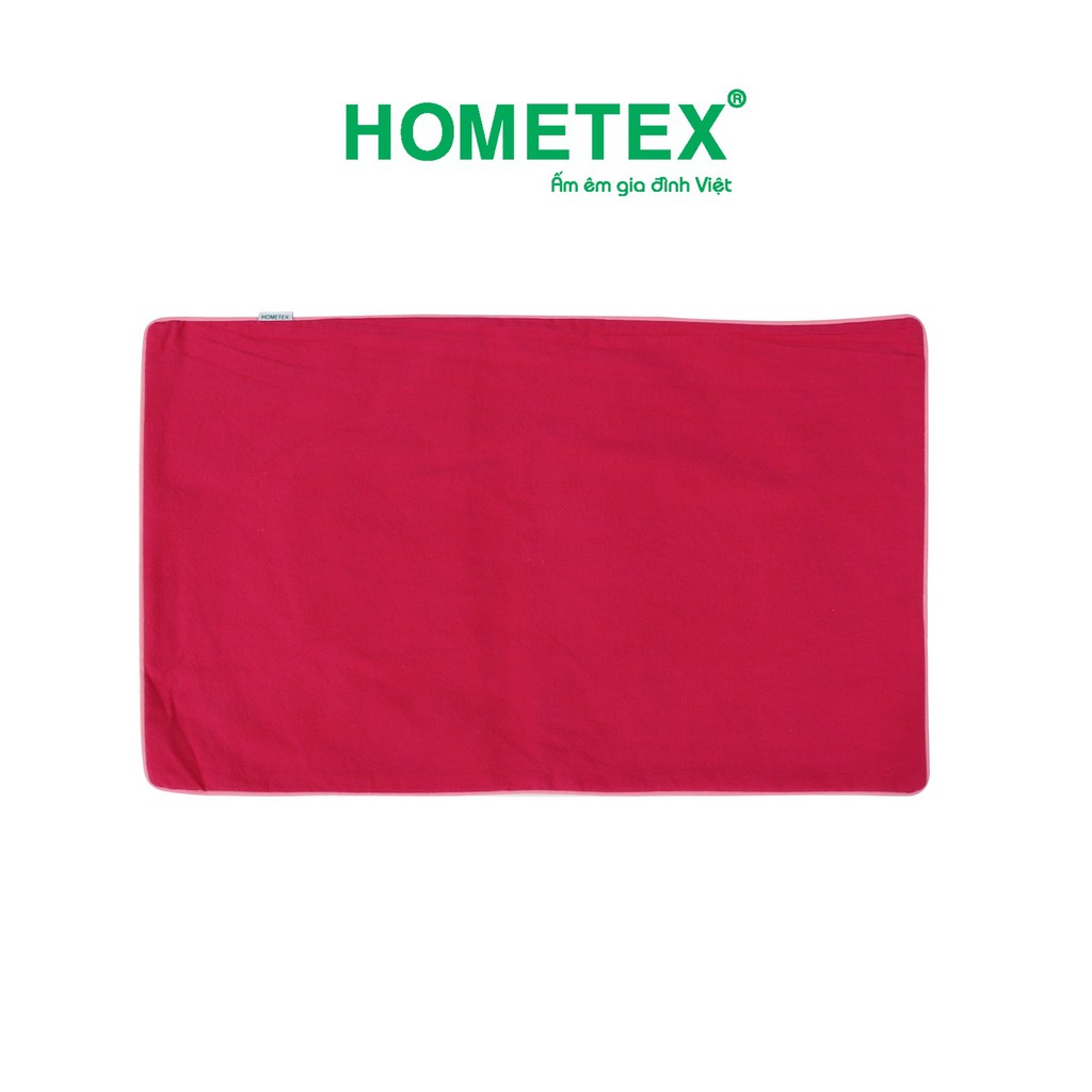 Áo gối đầu Hometex size 30x50cm viền gân cotton xốp màu