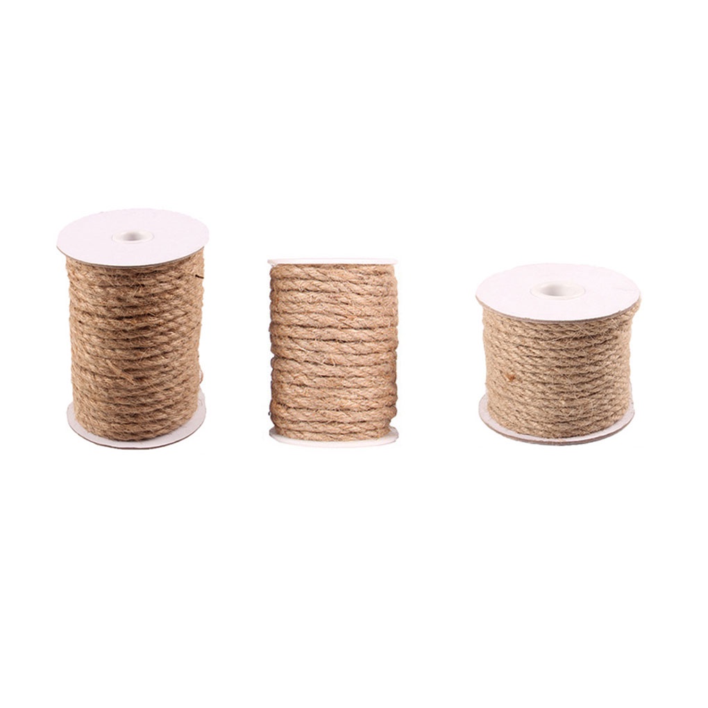 [double]Handmade DIY Jute String Rope Gardening Bundling Pet Scratching Post Crafting Jute Cord