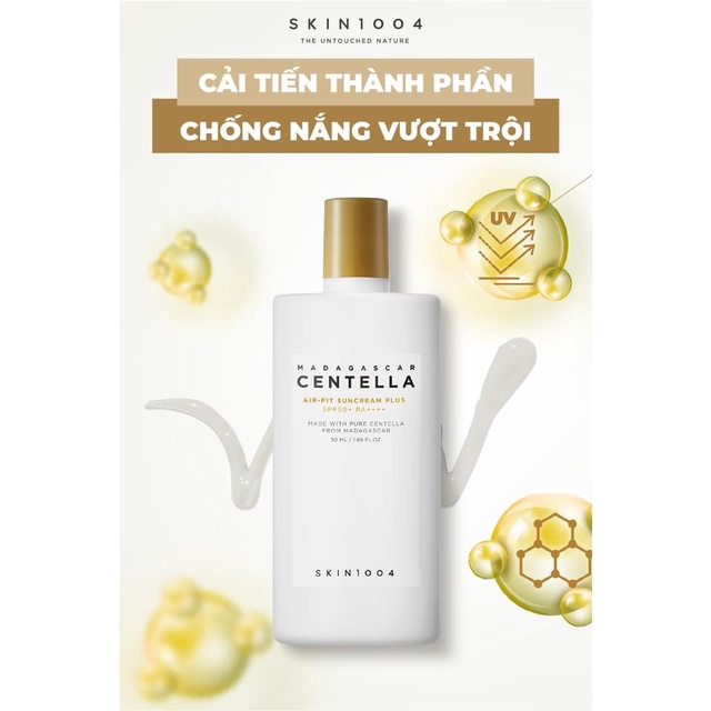 Combo Kem Chống Nắng Rau Má + Serum Trắng Da Skin1004 Madagascar Centella Brightening Ampoule 100ml