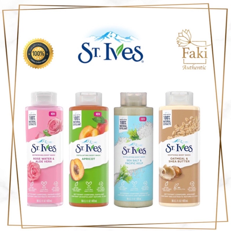 Sữa Tắm St.Ives Tẩy Tế Bào Chết Dịu Nhẹ Dưỡng Da 400ml