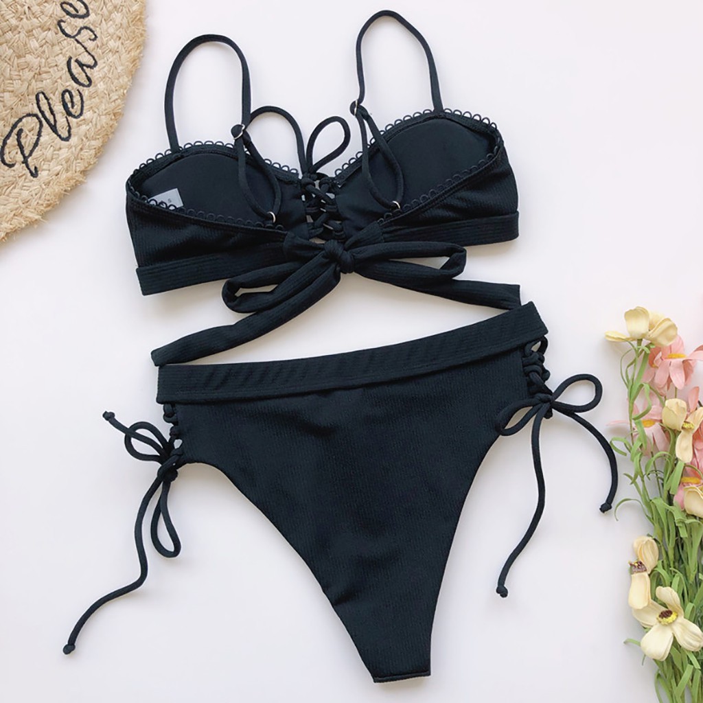 [Mã FACBGO245 giảm 10K đơn bất kì] Bikini Màu Trơn Thiết Kế Quyến Rũ Bí Ẩn Cho Nữ | BigBuy360 - bigbuy360.vn