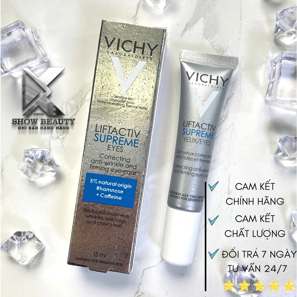 Kem Dưỡng Giúp Giảm Nếp Nhăn &amp; Săn Chắc Da Vùng Mắt Vichy LiftActiv Eyes Supreme Global Anti-Wrinkle &amp; Firming Care 15ml