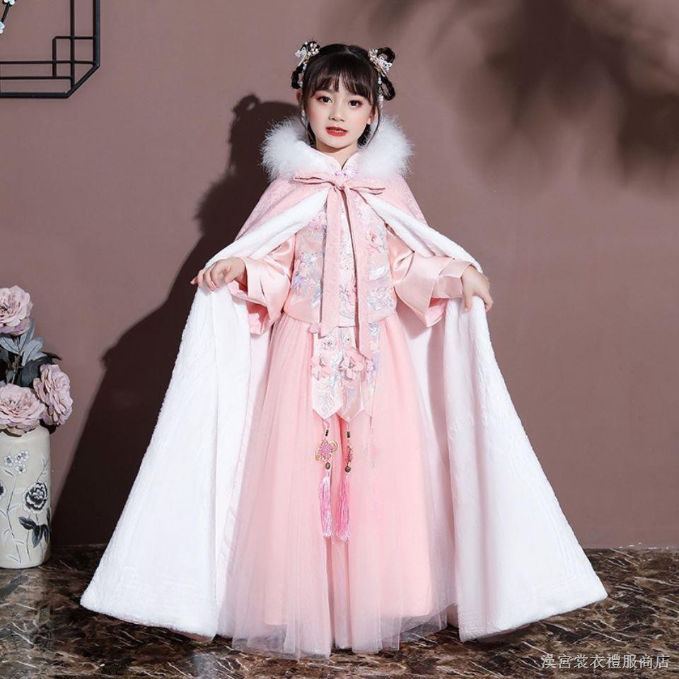 Áo choàng cổ lông dày dặn thời trang năm mới cho bé gái | BigBuy360 - bigbuy360.vn