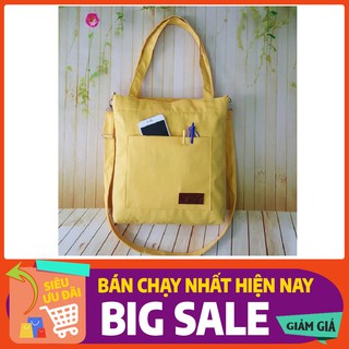 FREESHIP 50K_[HCM] Túi vải tote nữ Canvas vải bố dày dặn trơn vừa sách vở hồ sơ giáo trình A4 8422