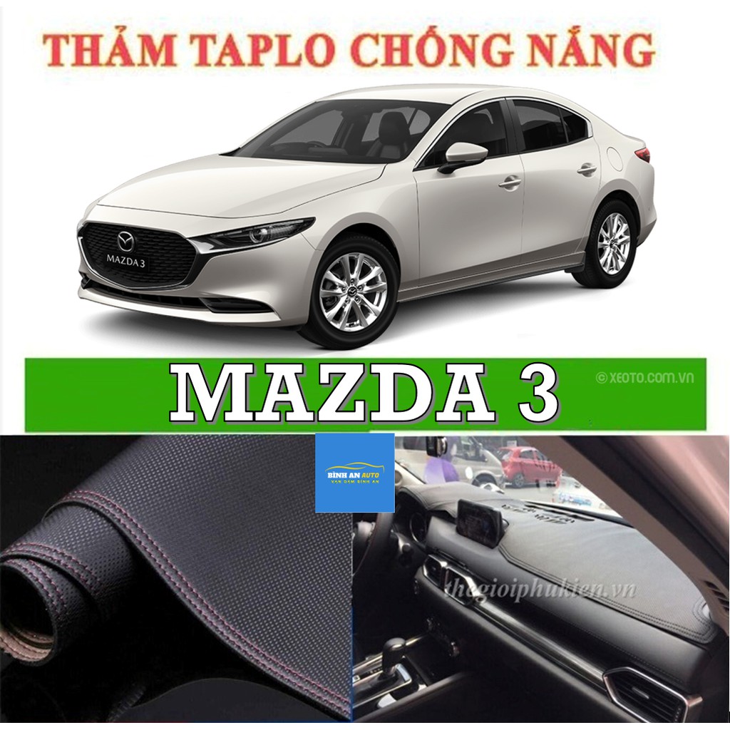 Thảm taplo Mazda 3 2015-2020 da vân cacbon cao cấp chống nắng - chống nóng hiệu quả
