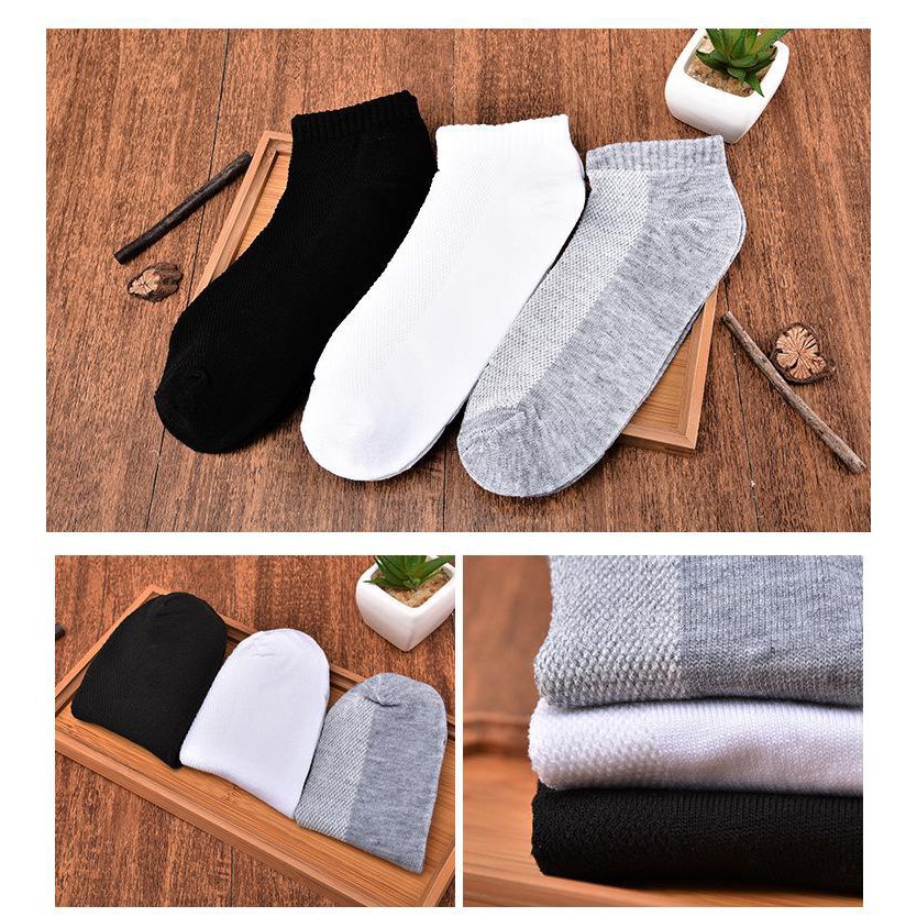 HN- HỘP QUÀ TẶNG 10 đôi vớ MUJI cổ ngắn chống hôi loại thông khí (Nam&amp;Nữ) chất liệu 95% vải