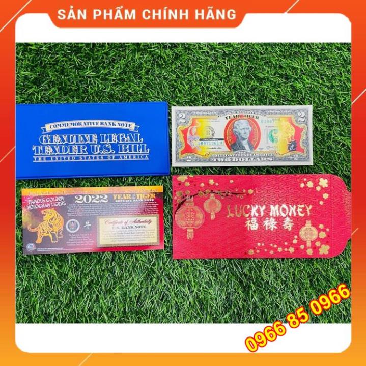 Tiền 2 USD Hình Con Hổ Mạ Vàng 2022 - In Hình Ông Cọp Mạ Vàng Kỷ Niệm Năm Nhân Dần Có seri đẹp  68 86 39 79