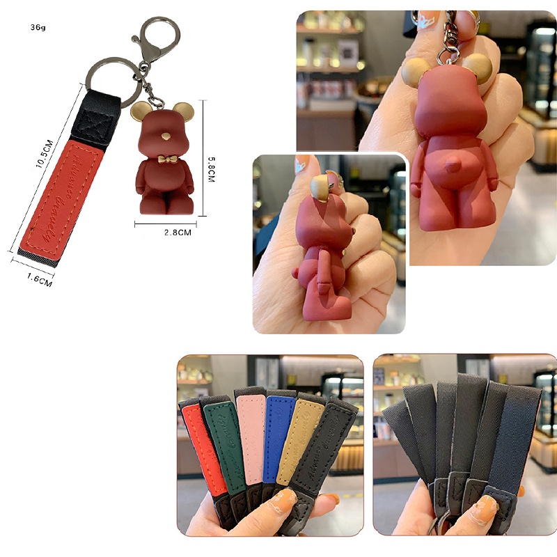 Móc Khóa Hình Chú Gấu Dễ Thương Bằng Nhựa Resin Gắn Túi Xách/Điện Thoại Cho Nữ
