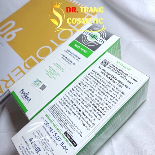 Sữa Rửa Mặt Farmona Dermacos Anti Acne Deep Cleansing Gel 150ml, Sạch Sâu Ngừa Mụn, Cho Da Dầu