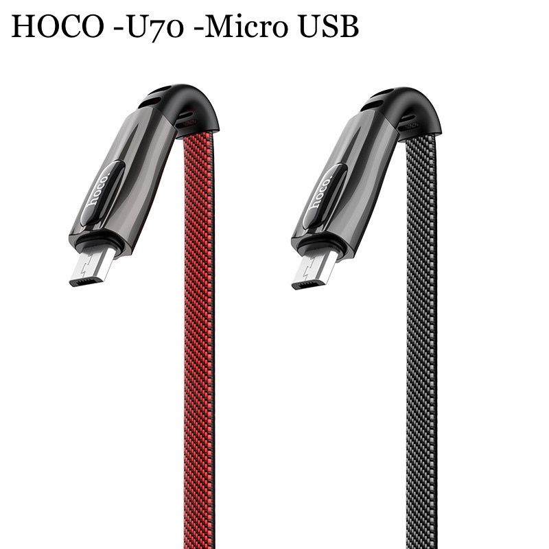 Cáp HOCCO U70 - Sạc Nhanh - Micro usb - Dây Dù Chống Rối- Chống Đứt- Chống Gãy Gập