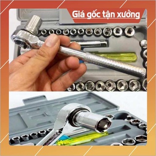 [HOT+FREE SHIP] Bộ khẩu xiết ốc , mở vít Bugi 40 chi tiết