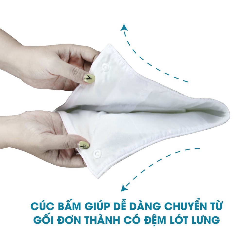 Gối lõm chống bẹt đầu cho bé sơ sinh kiêm kê tay cho bé bú - Air mesh siêu Bamboo siêu thoáng kháng khuẩn Comfybaby- N04